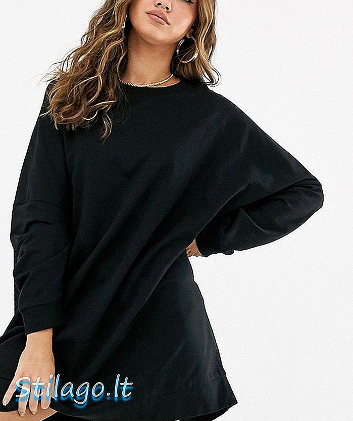 ASOS DESIGN Aşırı Büyük Beden Sweat Elbise-Siyah