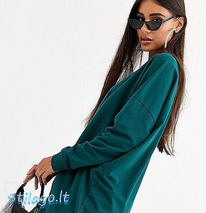 ASOS DESIGN Tall - Robe sweat avec poche sur le devant - Vert