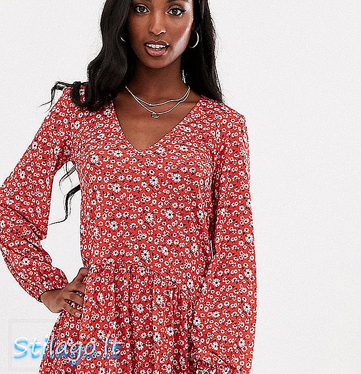 ASOS DESIGN Tall - Mini robe smockée texturée à imprimé floral - Vert