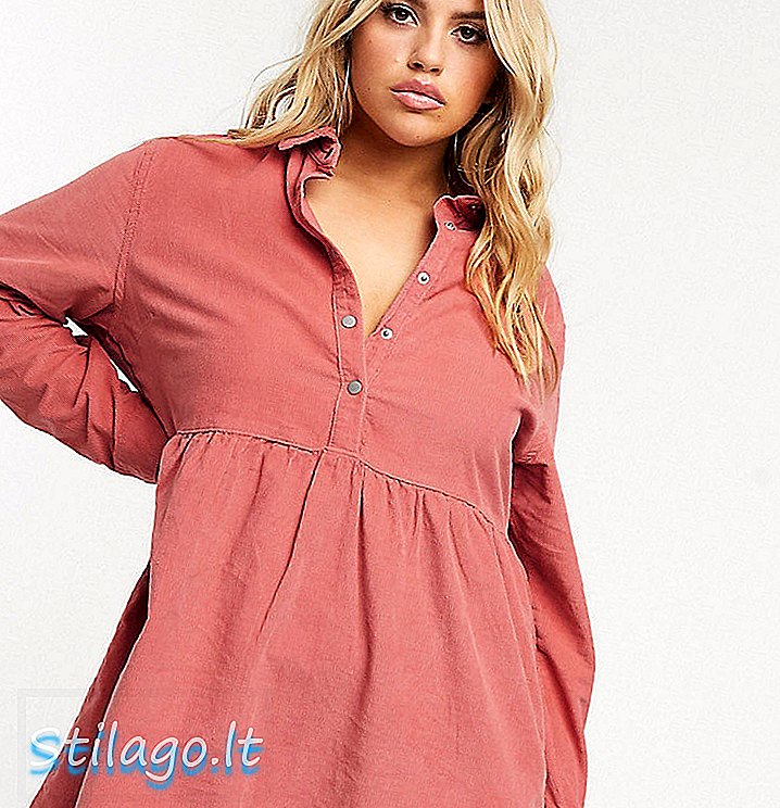 Missguided Plus dây smock đầm màu hồng-hồng