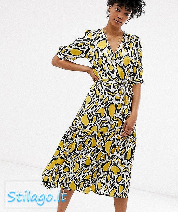 Gestuz Irina animal print midi dress-Amarelo