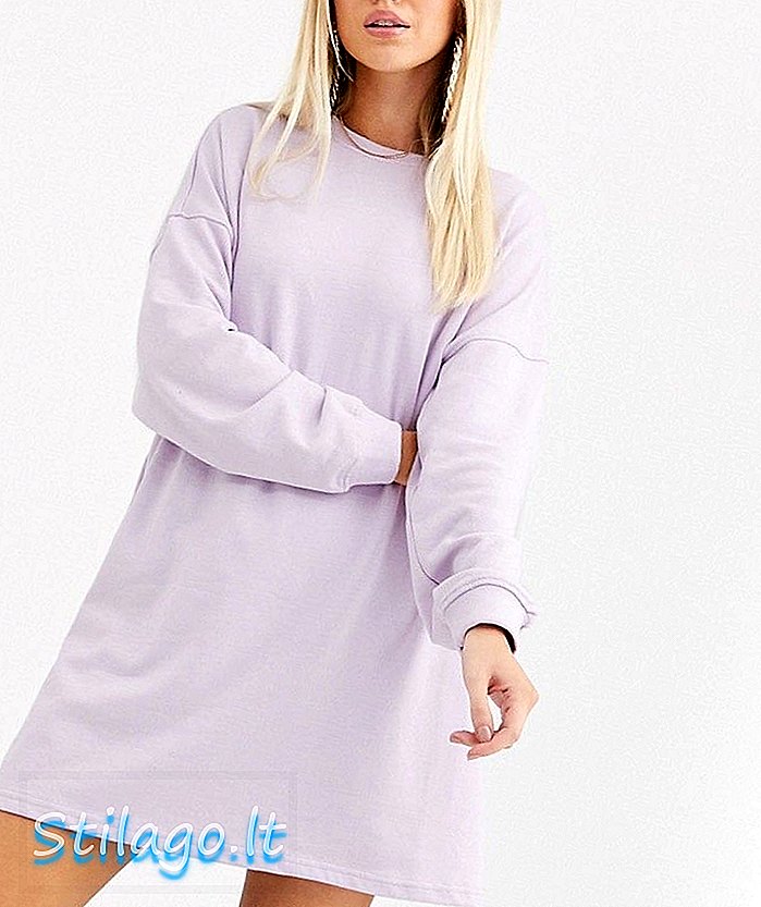 لیلک - جامنی رنگ میں گمراہ سویٹ شرٹ لباس