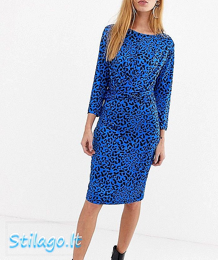 Piese rochie cu imprimeu leopard albastru Niglia