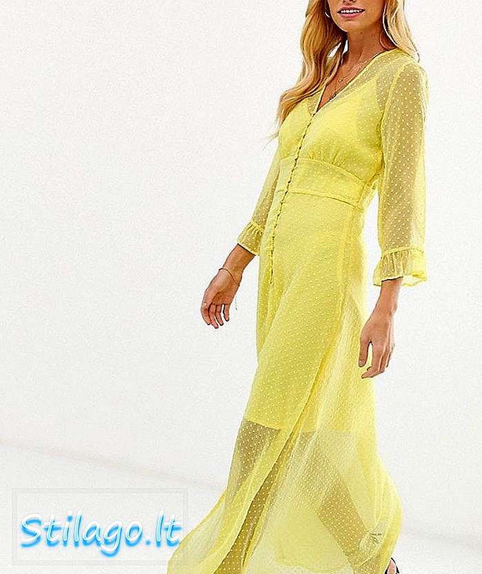 Y.A.S текстурен бутон чрез макси рокля-жълт
