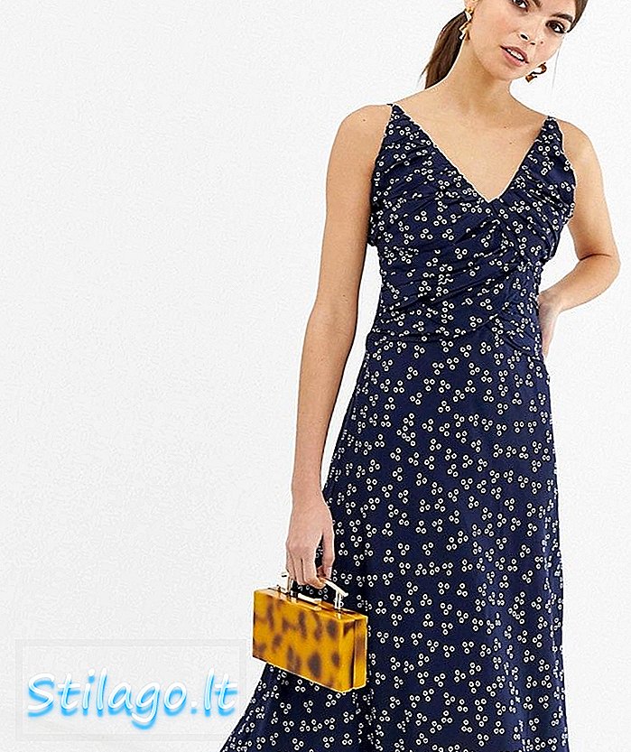 Ditsy Print-Blue'da Finders Keepers strappy midi elbise