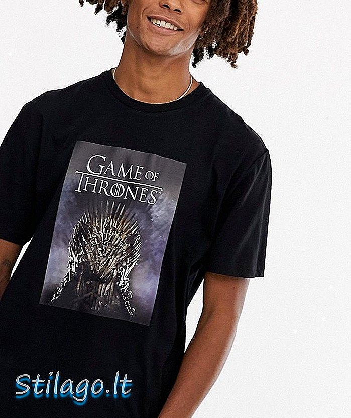 ASOS DESIGN Game Of Thrones zrelaksowana koszulka-czarna