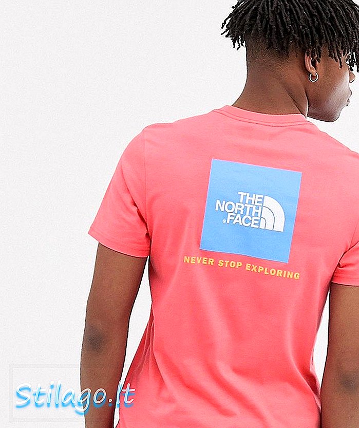 North Face Red Box t-shirt i calypso koral