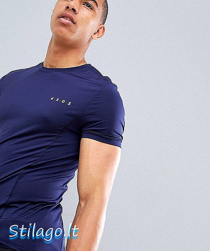ASOS 4505 - Muscle T-shirt met sneldrogend in marineblauw