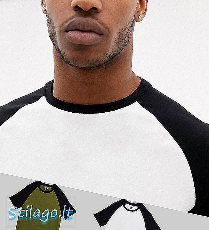 ASOS DESIGN חולצת טריקו עם שרוולים המותאמים לשרירים עם צוואר צוות שמור-רב