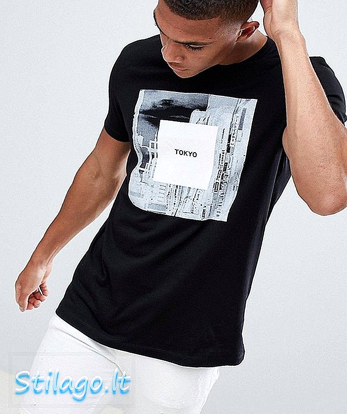 „ASOS DESIGN“ marškinėliai su juodais fotografijos atspaudais