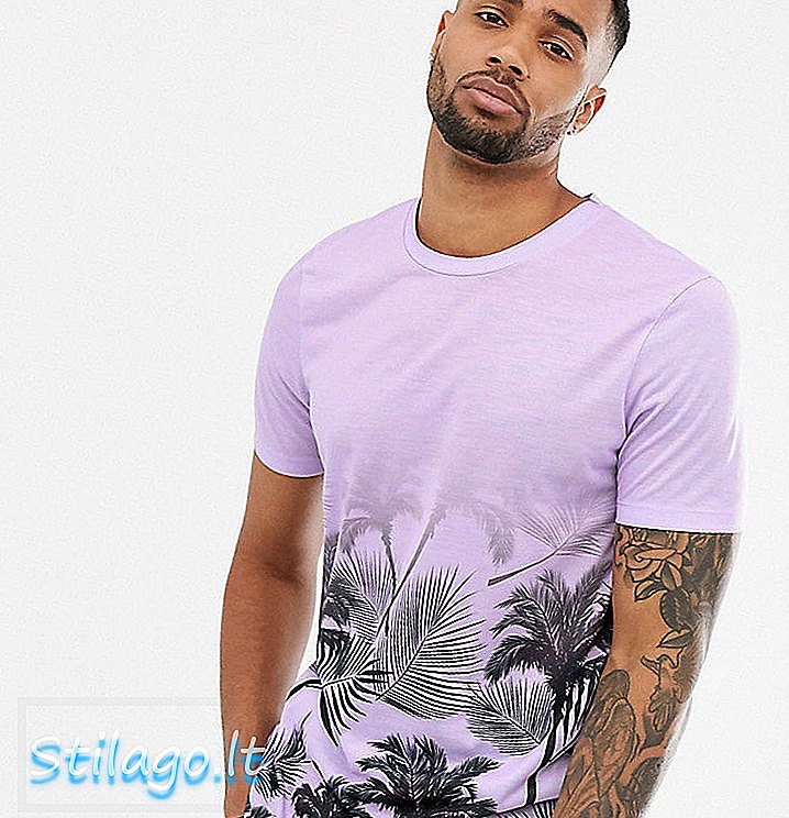 Jacamo-t-shirt med palmträd blekta i rosa