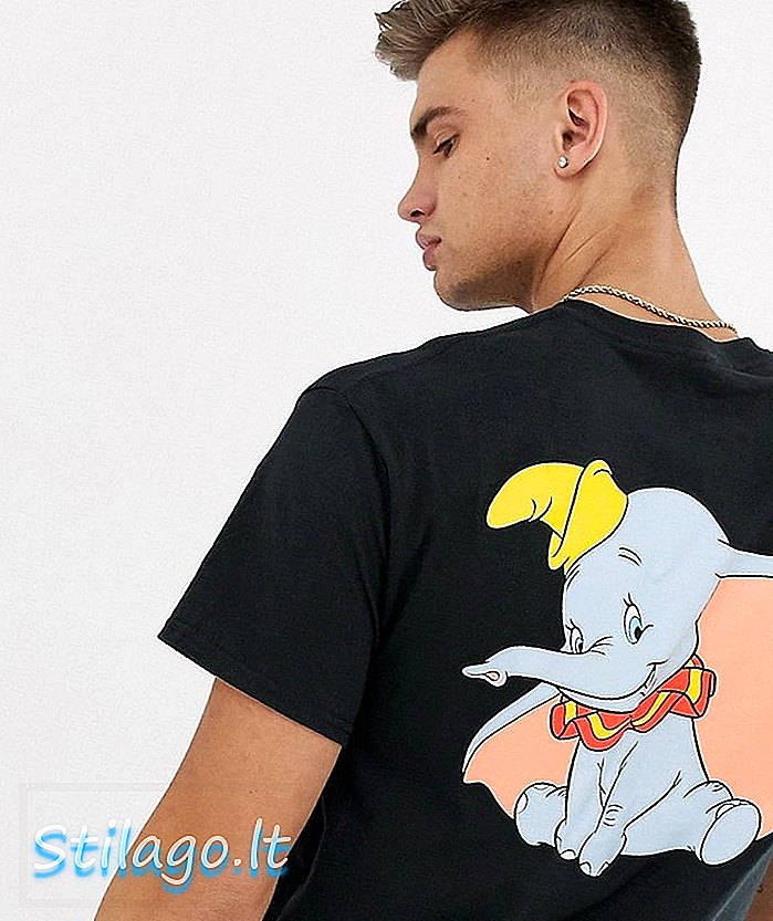 Disney Dumbo Back Print T-Shirt-Schwarz