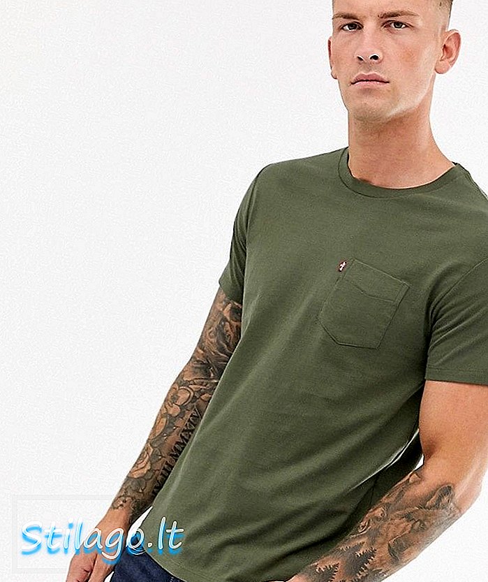 Levi's T-shirt met ronde hals en zakje-Groen