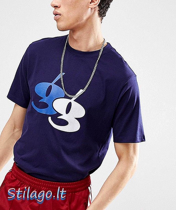 T-Shirt Gio Goi Con Logo Floccato In Blu Navy