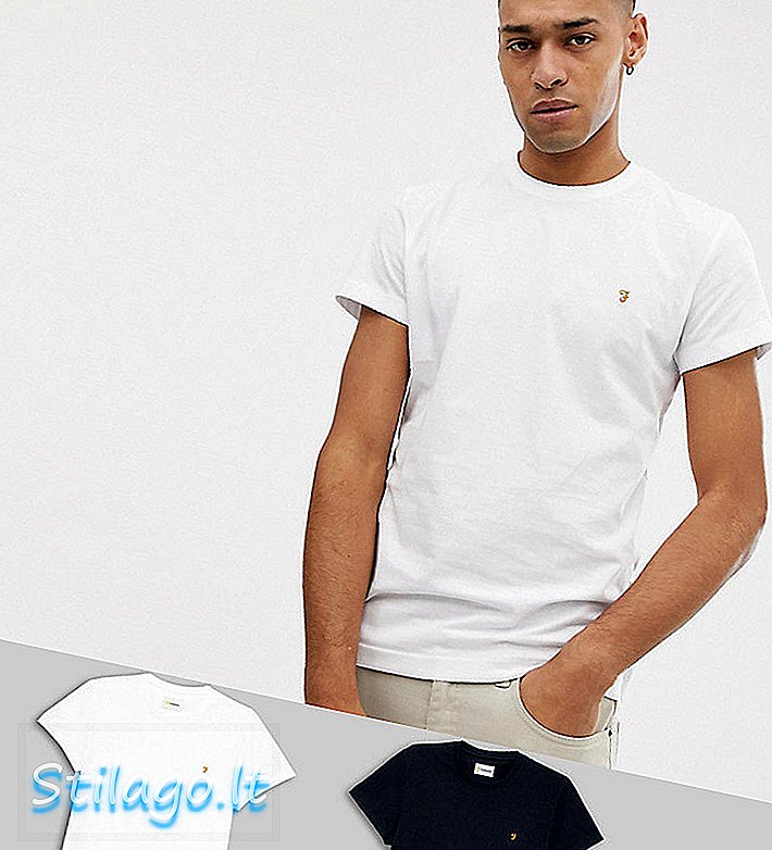 T-shirt Farah in confezione da 2 in bianco e nero