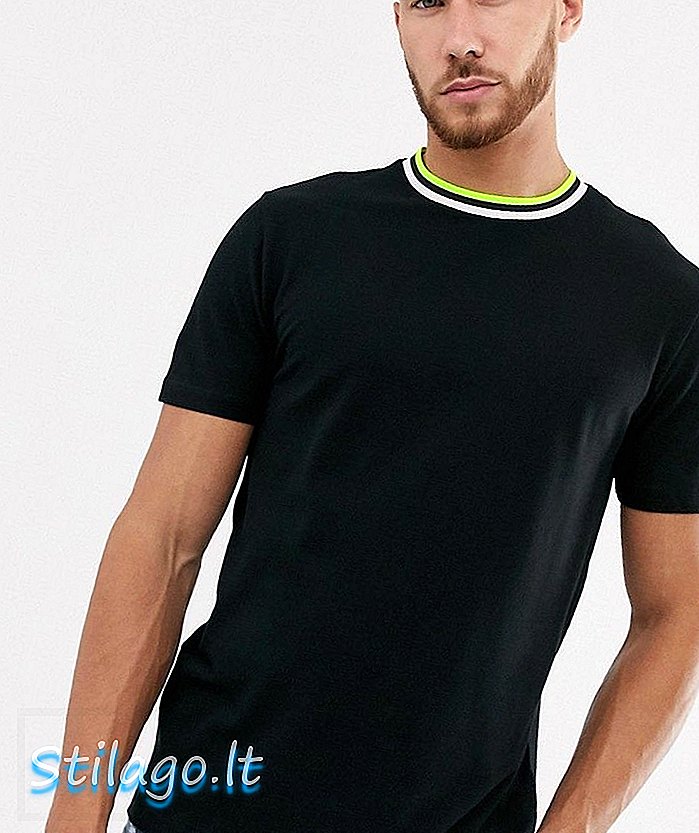 River Island t-krekls melnā krāsā ar lentu
