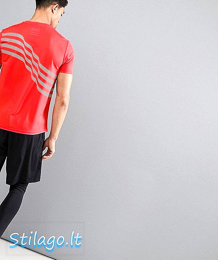 ASOS 4505 टी-शर्ट चिंतनशील वापस प्रिंट-लाल के साथ