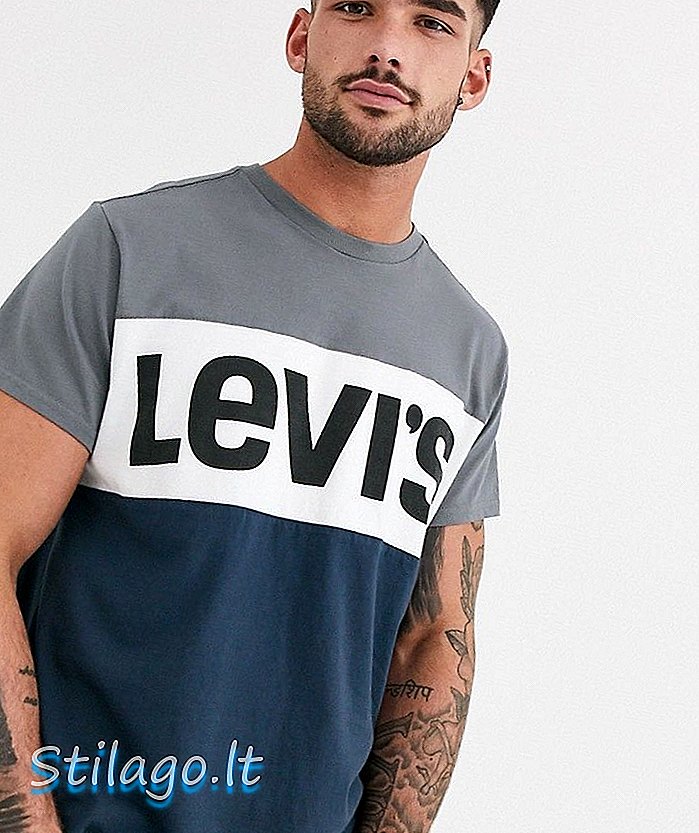 Μπλουζάκι Levi's colorblock-Γκρι