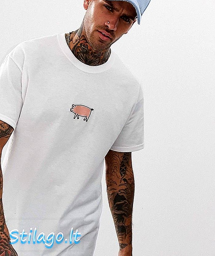 T-shirt babi bersulam New Love Club berwarna putih-besar