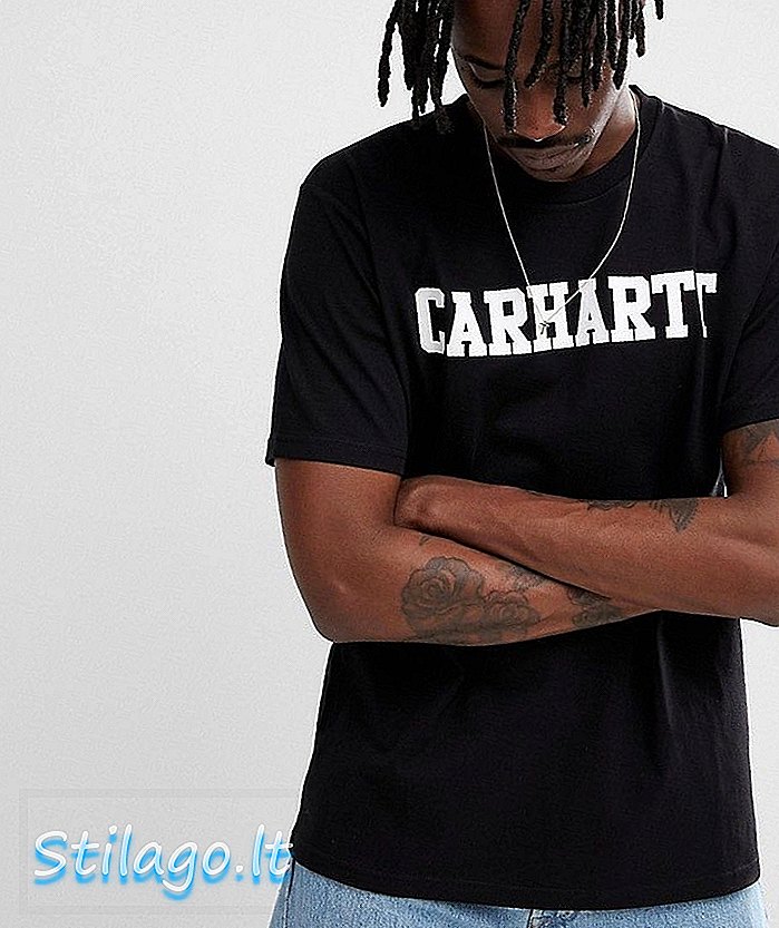 Carhartt WIP College ब्लैक में टी-शर्ट