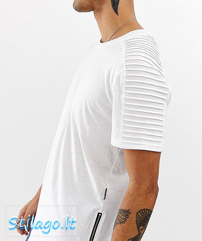 Marškinėliai su „Brooklyn Cloth“ šoniniais užtrauktukais - balti