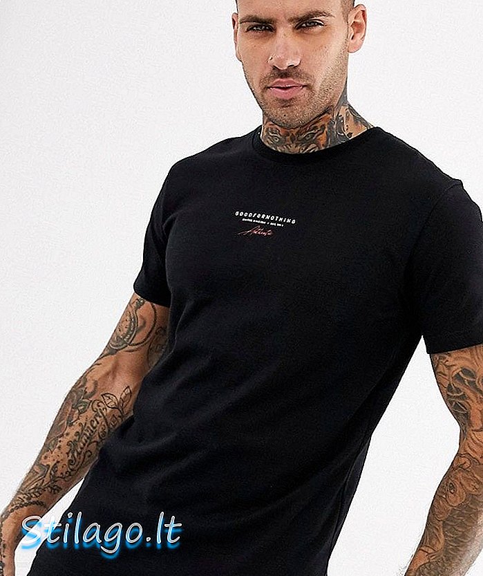 T-shirt otot Good For Nothing berwarna hitam dengan perincian pita