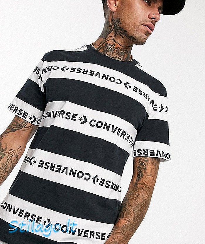 เสื้อยืดพิมพ์ลาย Converse Stripe สีดำ