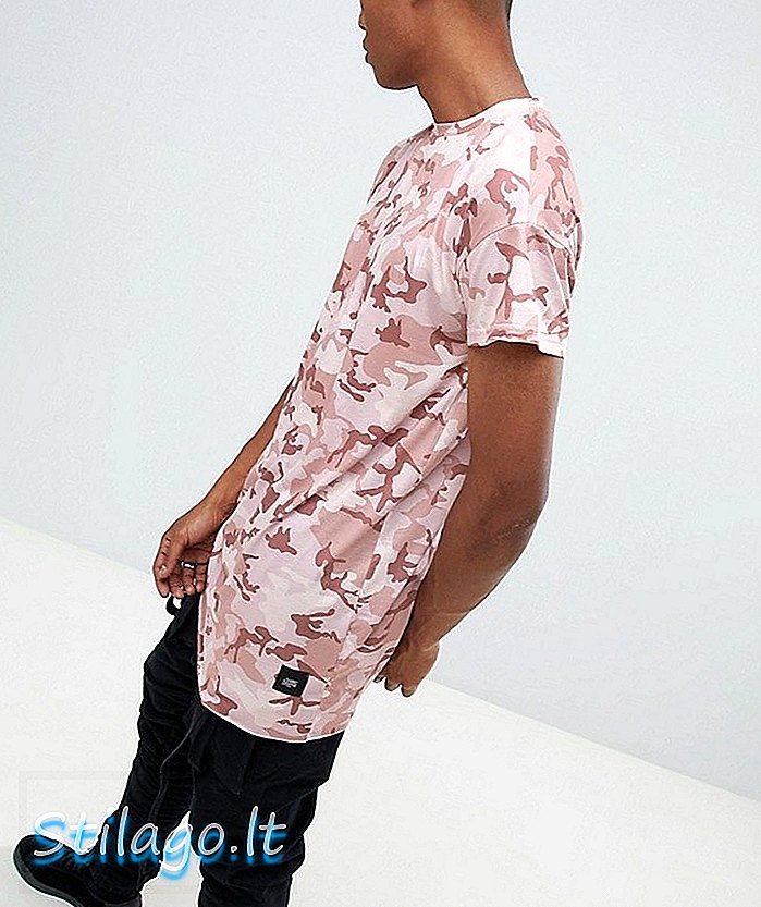 T-Shirt Camo Longline Sixth June Rosa