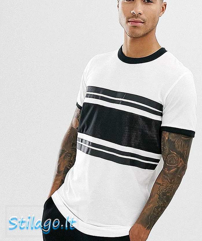 Jack & Jones Originals t-shirt met paneeldetail in wit en zwart