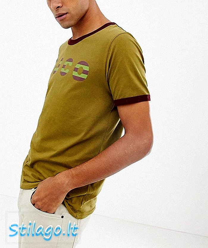 T-shirt dering logo Nudie Jeans Co Kurt dalam warna khaki-Green