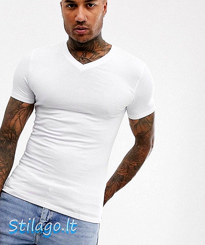 „ASOS DESIGN“ raumenims pritaikyti marškinėliai su baltos spalvos kaklu
