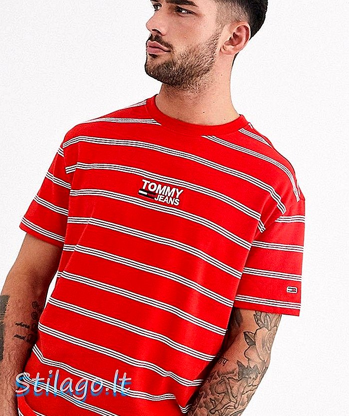 T-shirt van Tommy Jeans met kenmerkende strepen - Rood