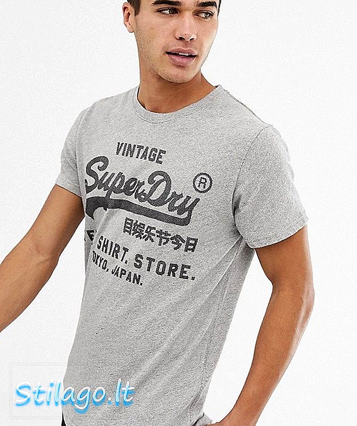 Tričko Superdry Vintage logo v šedé barvě