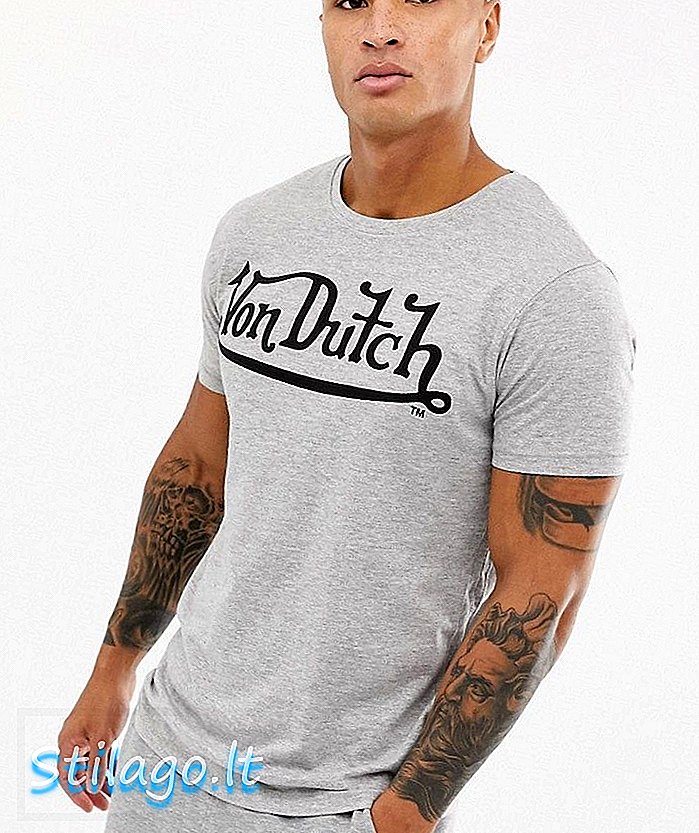 T-shirt leher kru logo Von Dutch-Multi