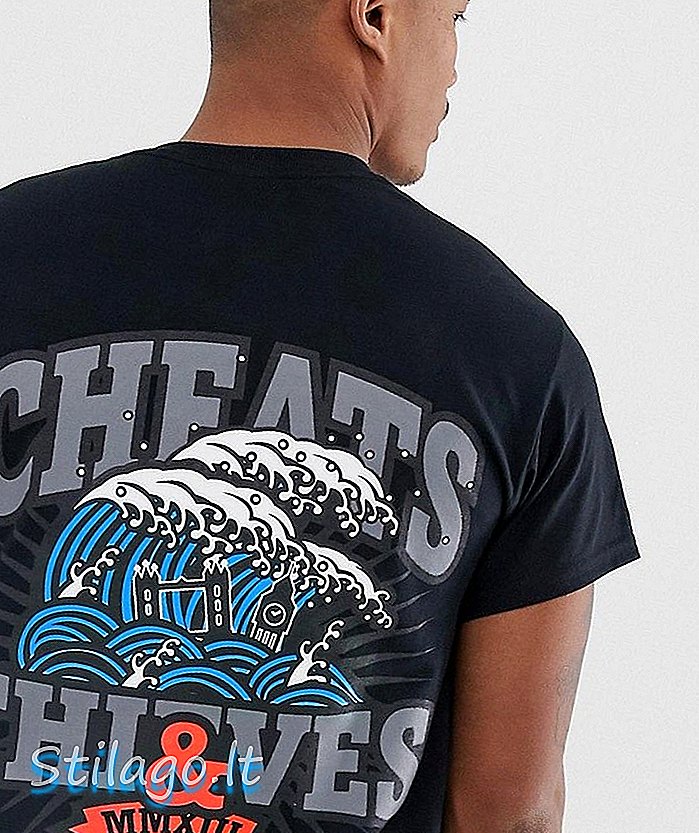 Koszulka Cheats & Thieves z falowanym nadrukiem-czarna