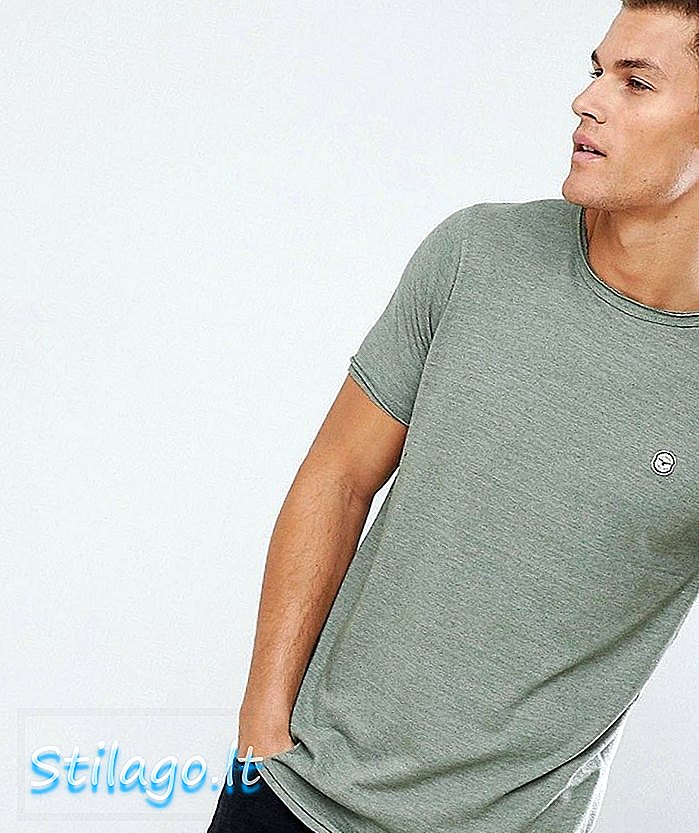 Le Breve Longline Raw Edge T-Shirt-Grün
