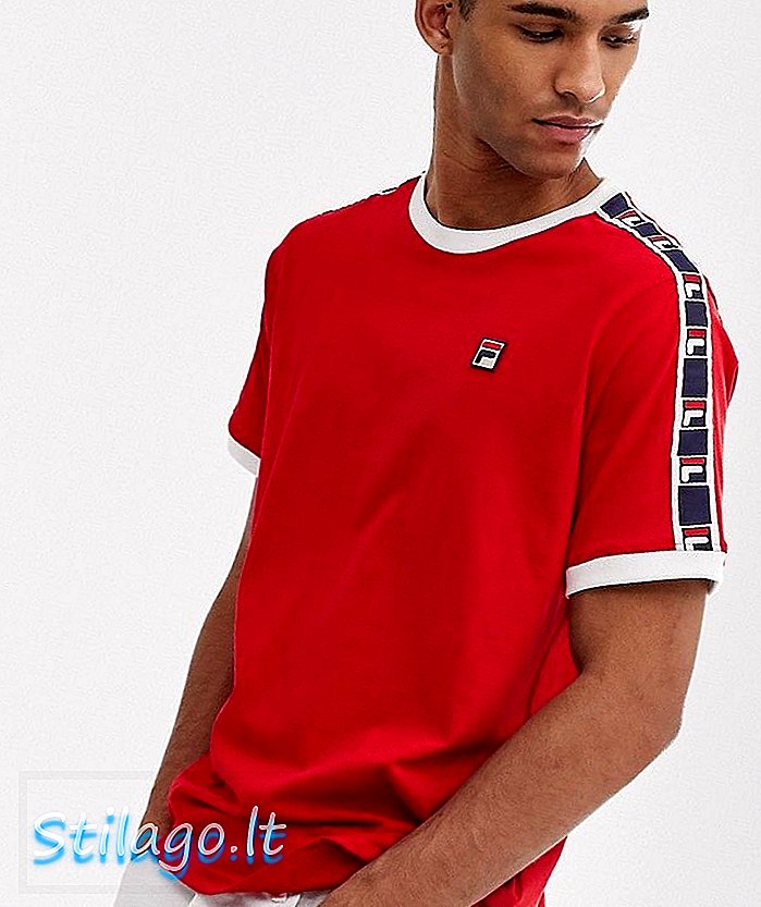 Fila Luca t-shirt met rode bies