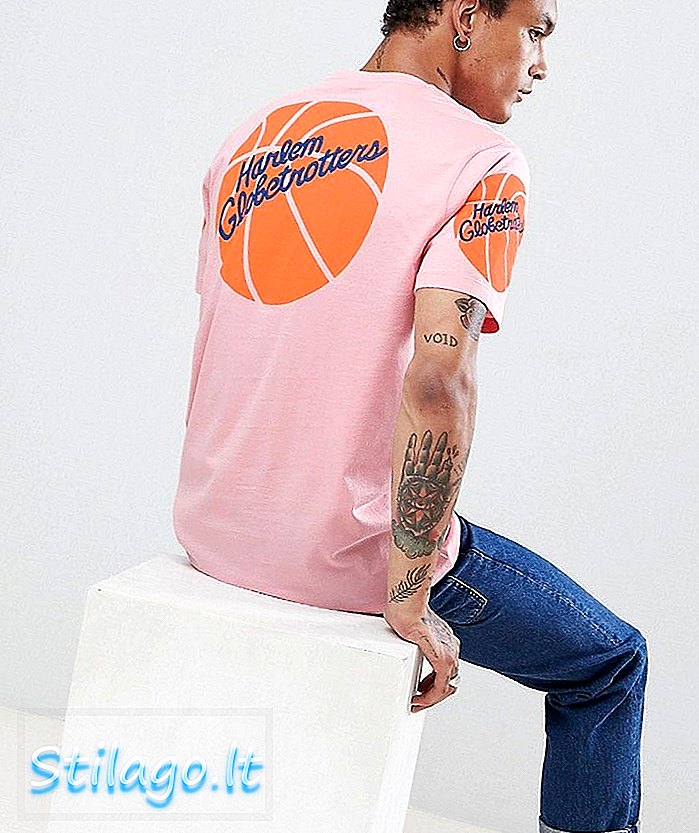 ASOS DESIGN Harlem Globetrotters t-shirt longline santai-Pink
