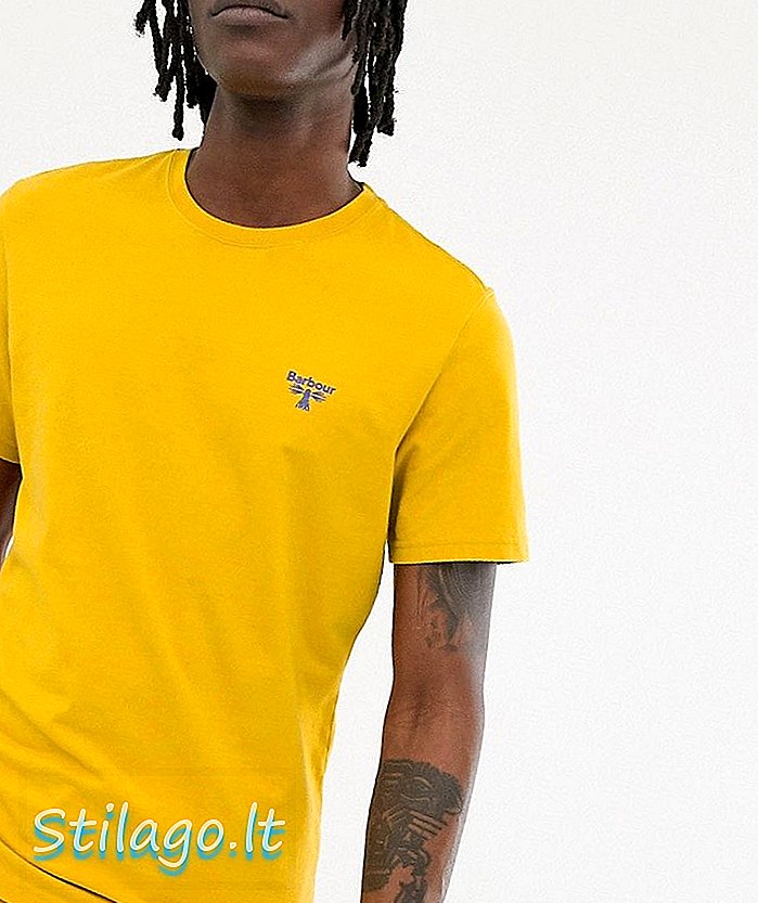 T-shirt con logo piccolo Barbour Beacon in giallo