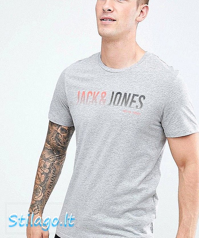 Μπλουζάκι Jack and Jones Λογότυπο-Γκρι