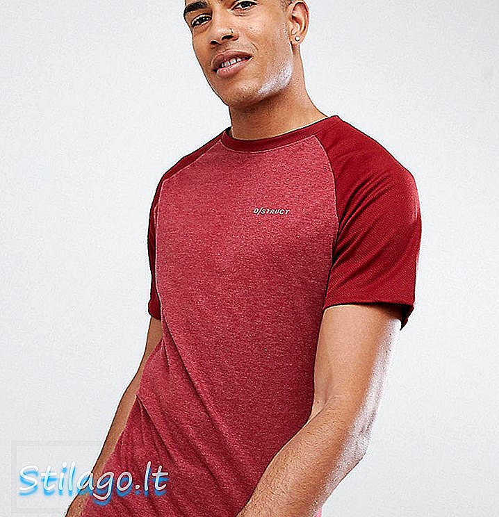 Tričko D-Struct TALL Raglan Mesh Sleeve-Red