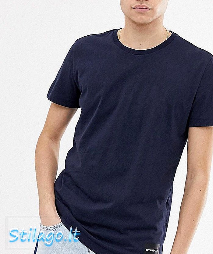 Calvin Klein Jeans áo thun cotton cơ bản-Navy