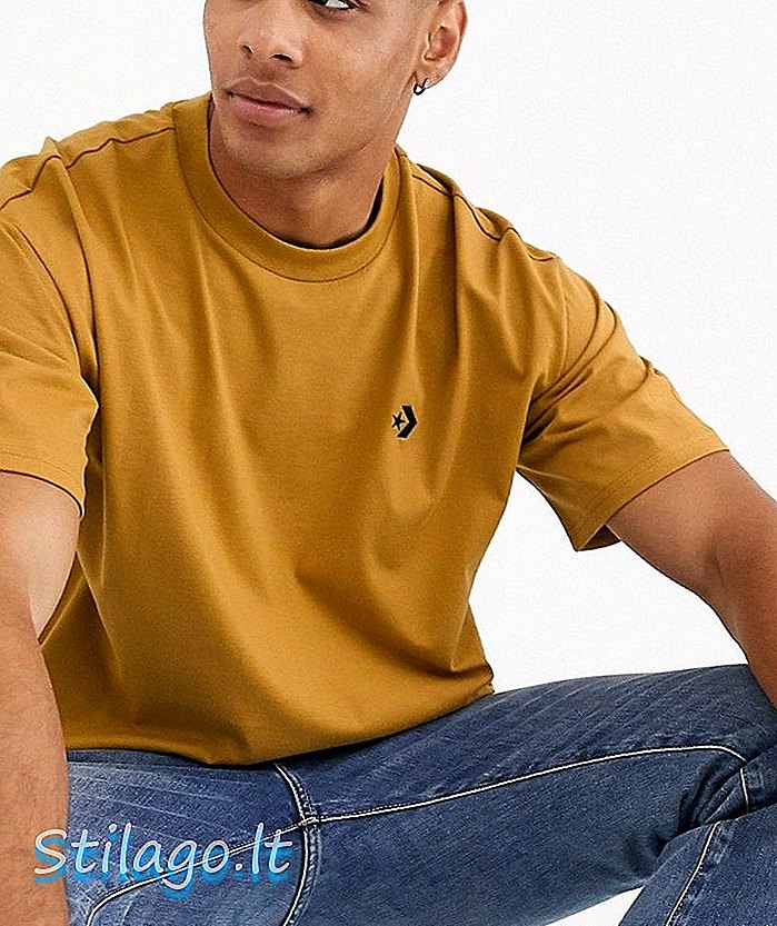 T-Shirt oversize conversa in grano-beige