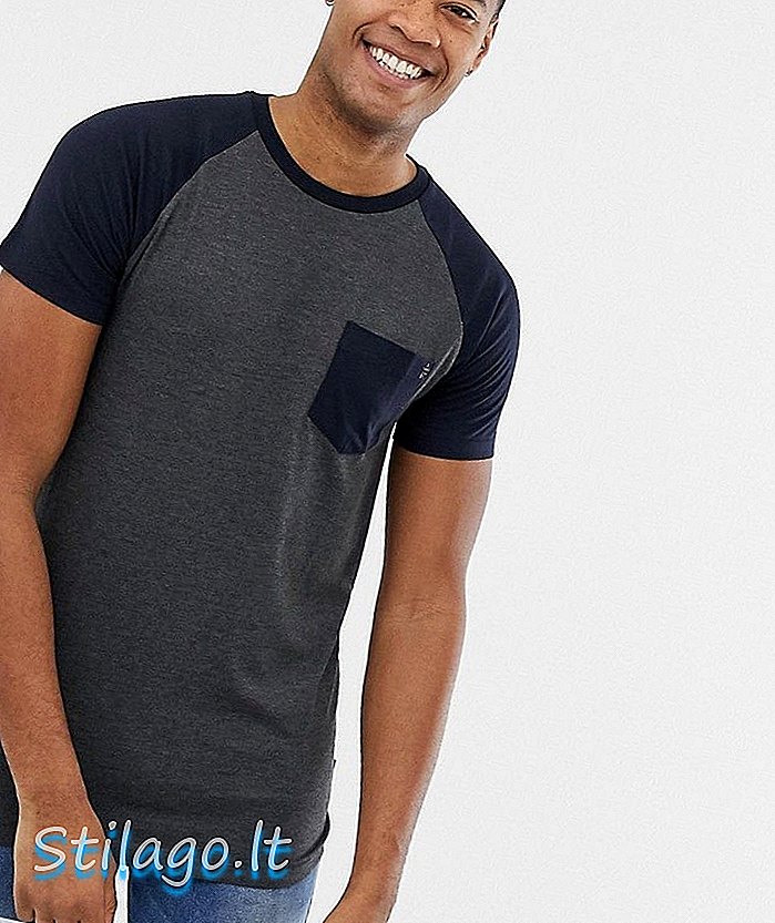Wysokie raglanowe t-shirt French Connection z kieszenią-Multi