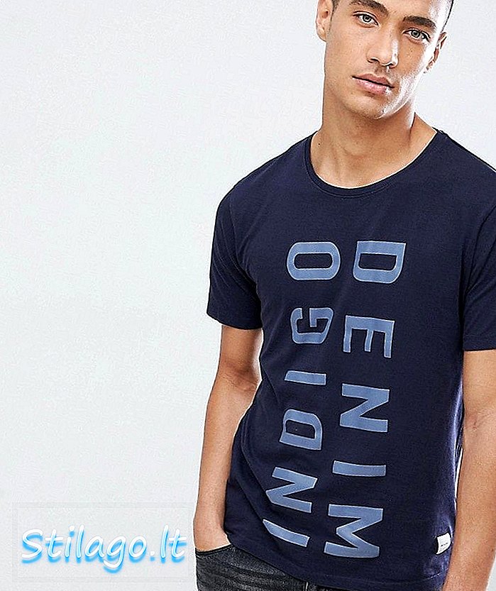 Only and Sons Enzyme Denim T-Shirt-Navy
