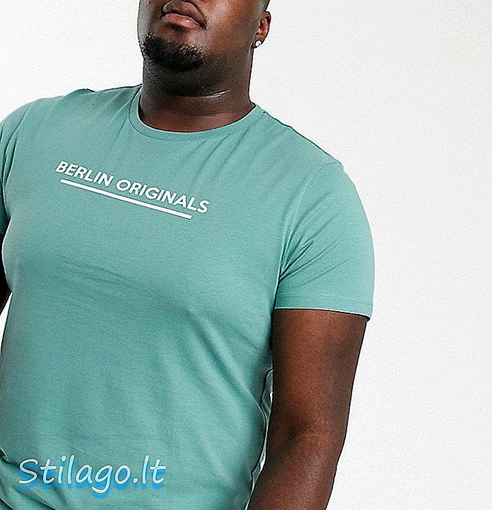 ASOS DESIGN Plus T-Shirt mit Stadttextdruck-Blau