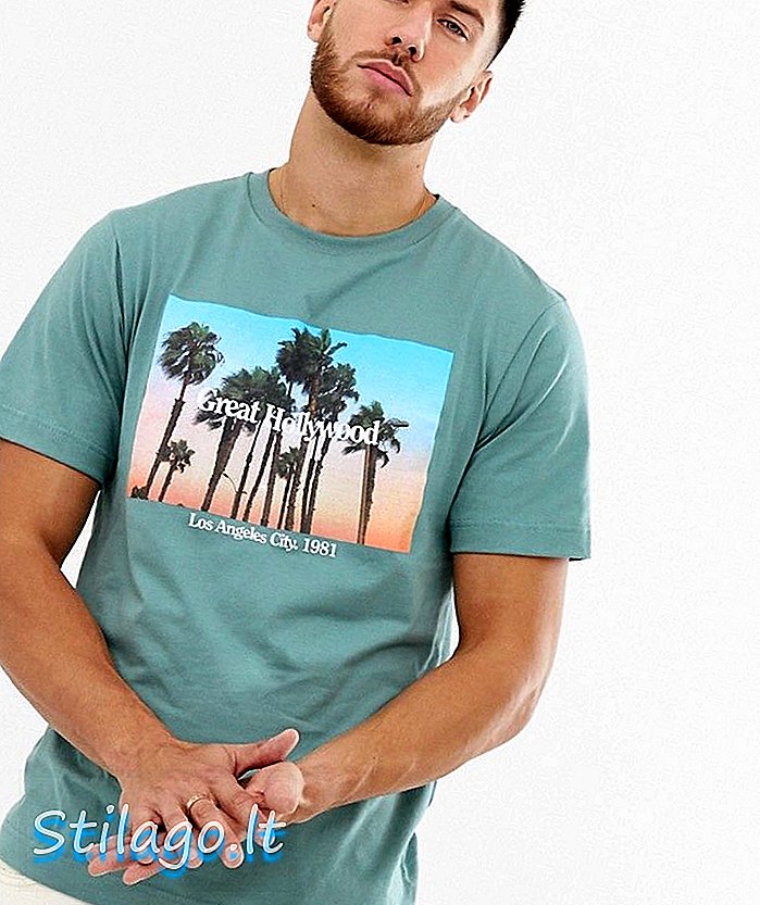 T-shirt Pull & Bear avec imprimé Sunset Sunset en bleu pastel
