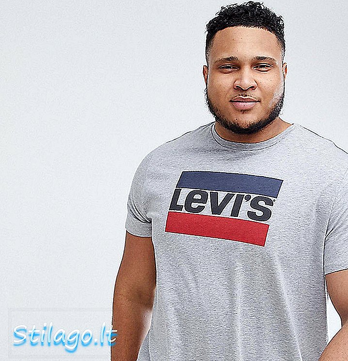 Levi's big & tall spor giyim logo tişört gri