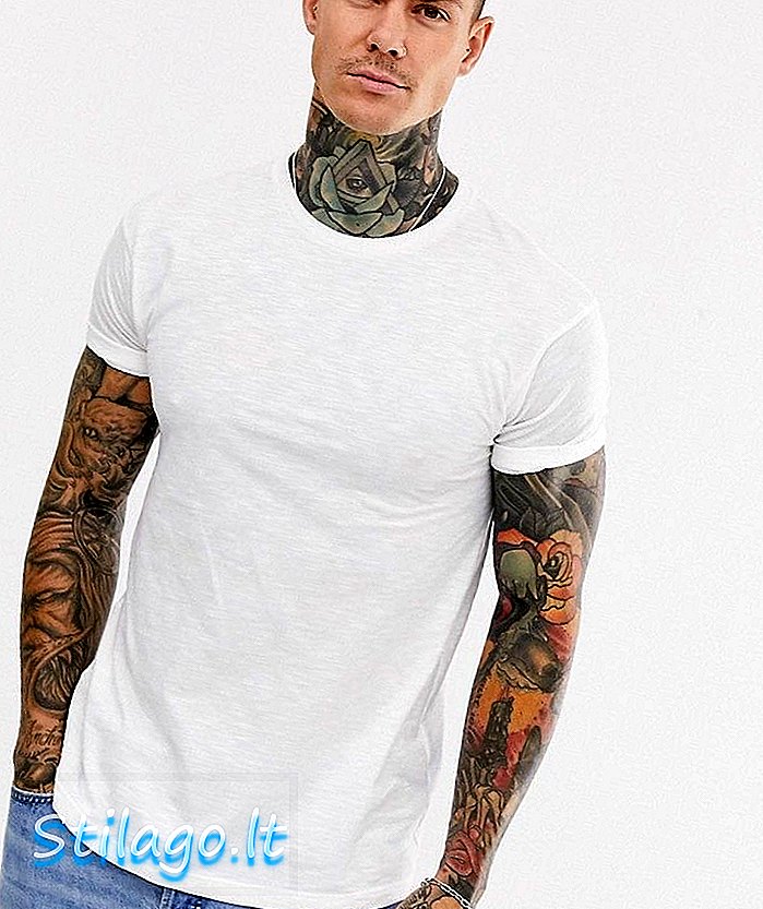 T-shirt topman roll lengan dalam slub putih