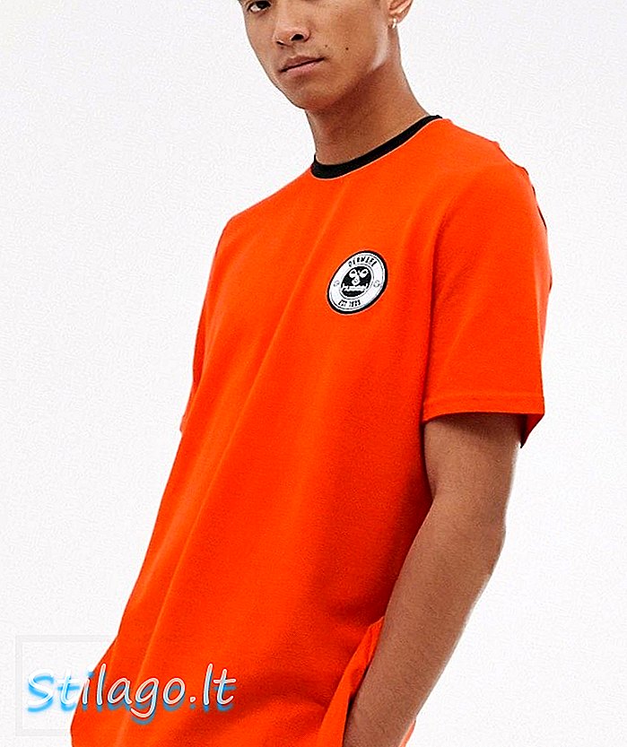 भेड़ का बच्चा लघु आस्तीन टी शर्ट-नारंगी